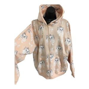 Disney's The Aristocat's Marie white bow peach fleece sweatshirt hoodie size 1X